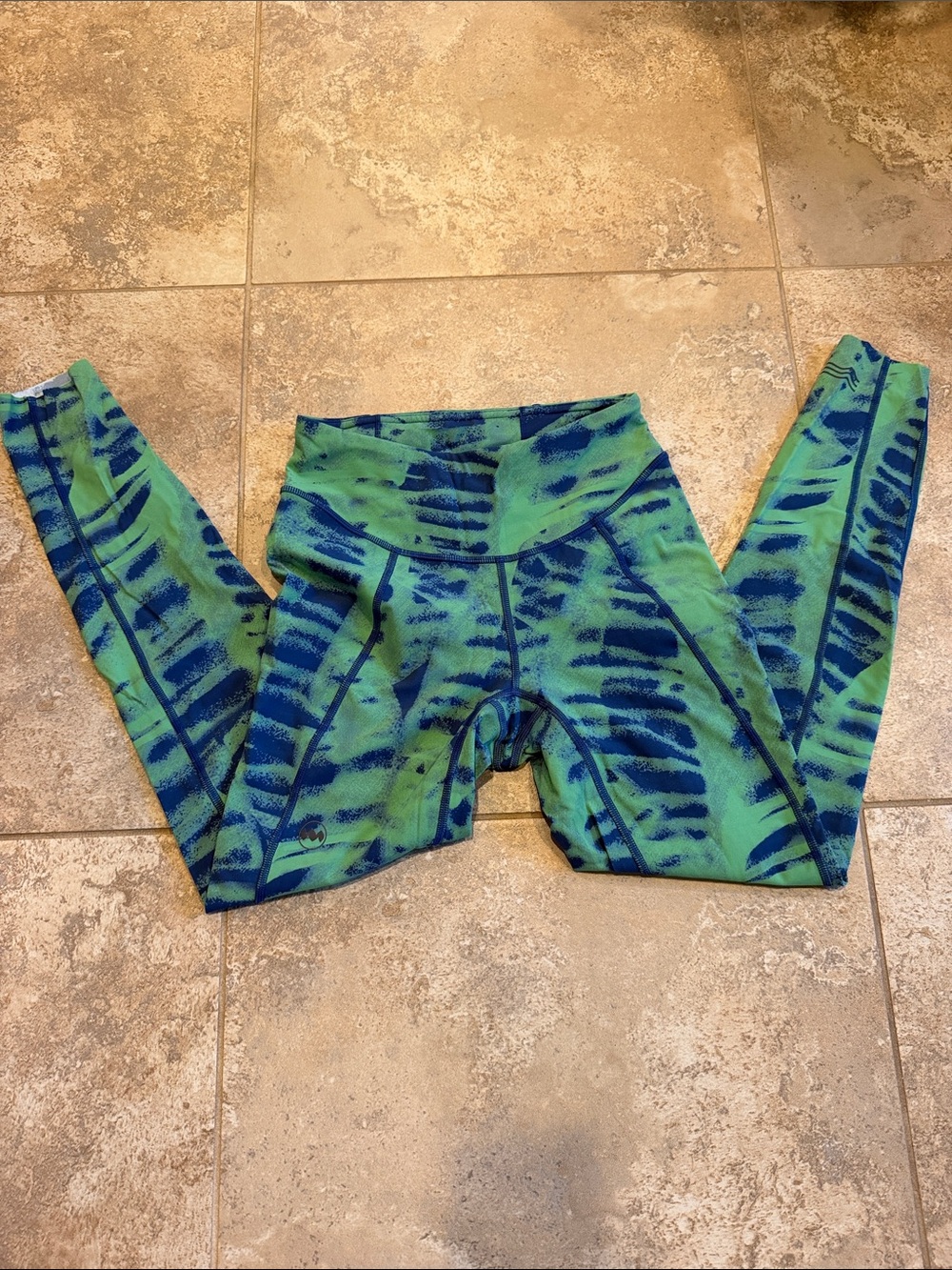 Janji Blue & Green Tie-Dye Performance Leggings